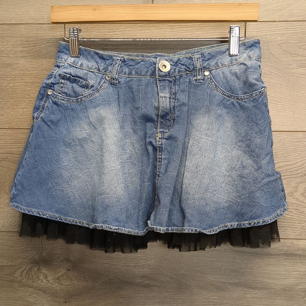 Justice Stretch Denim Skort Girls Size 14 Regular